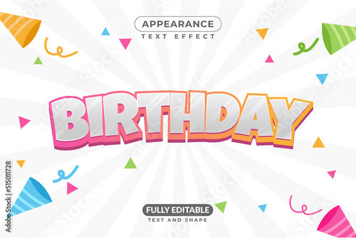 Editable text effect appearance happy birthday celebration sister brother anniversary invitation