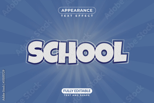 Editable text effect appearance school collage academy graduation back to school