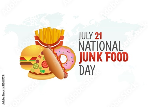 vector graphic of national junk food day good for national junk food day celebration. flat design. flyer design.flat illustration.