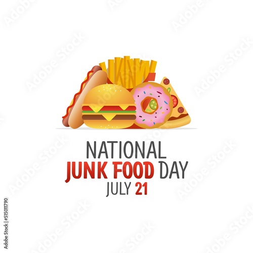 vector graphic of national junk food day good for national junk food day celebration. flat design. flyer design.flat illustration.