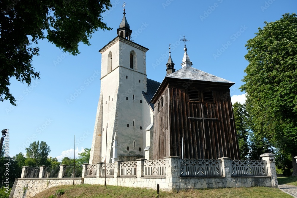 Historic church in Czarnocin, Ponidzie, Swietokrzyskie, Poland