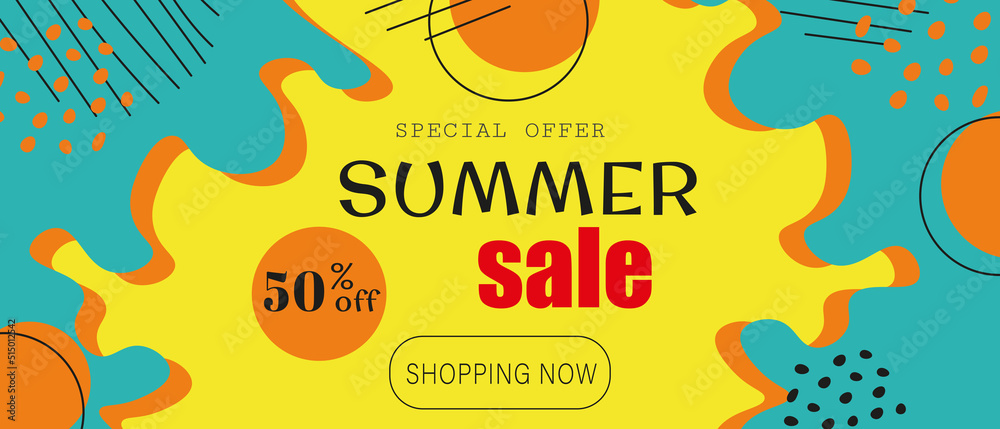 Summer sale banner, abstract background. Can be used for template, banners, wallpaper, flyers, invitation, posters, brochure, voucher discount.