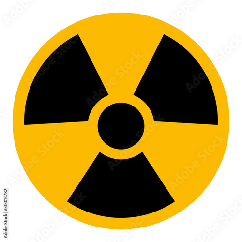 Nuclear radioactive danger sign. Toxic sign, symbol. Warning radioactive zone