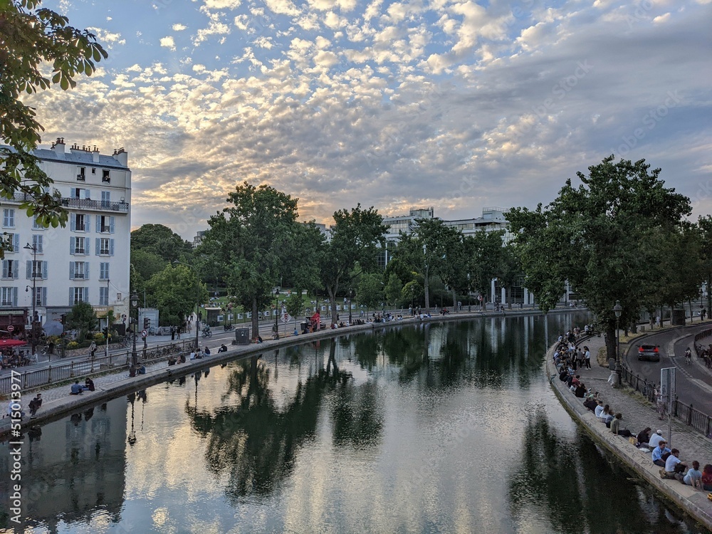 Overview of Canal Saint Martin in Paris, June 2022