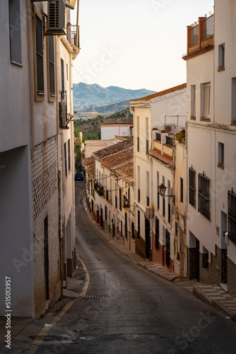 Fototapeta Naklejka Na Ścianę i Meble -  Beautiful street of Andalusian city Alora. Situated in province of Malaga with typically architecture with small streets , white houses. Travel destination close to Caminito del Rey 