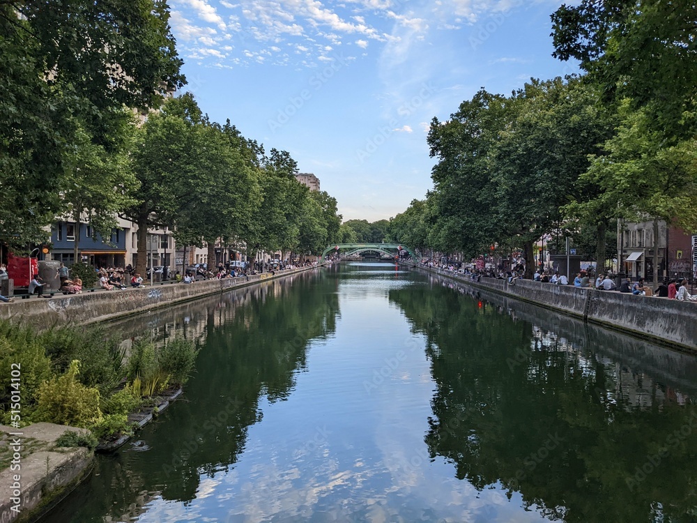 Overview of canal Saint-Martin in Paris - June 2022