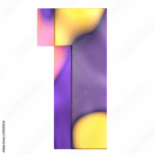3d rendering number 1 isolated