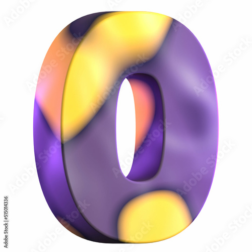 3d rendering number 0 isolated