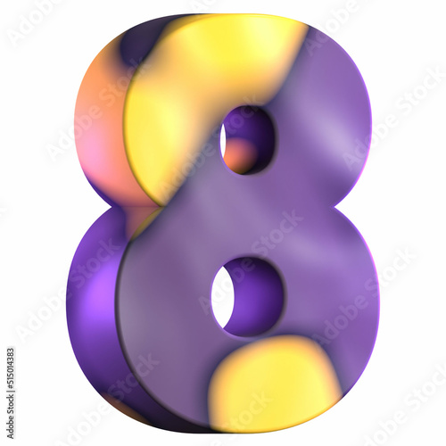 3d rendering number 8 isolated