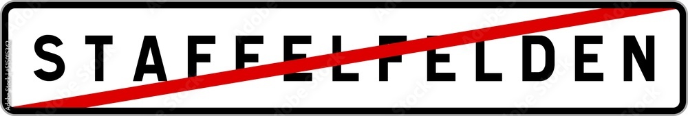 Fototapeta premium Panneau sortie ville agglomération Staffelfelden / Town exit sign Staffelfelden