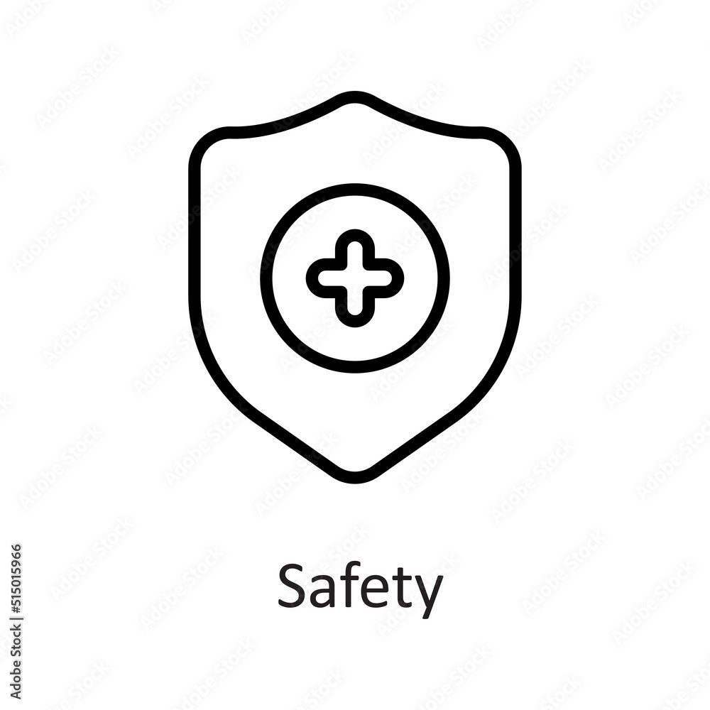 Safety vector outline Icon Design illustration on White background. EPS 10 File