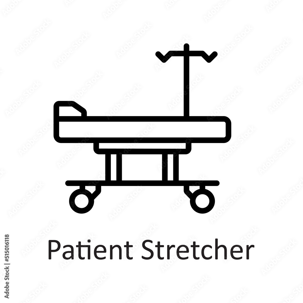 Patient Stretcher vector outline Icon Design illustration on White background. EPS 10 File Patient Stretcher vector outline Icon Design illustration on White background. EPS 10 File