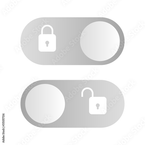 Sliders locked unlocked. Modern button. Vector illustration. stock image.