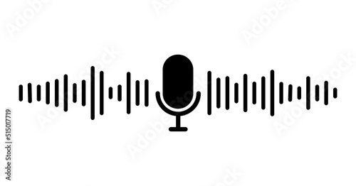 Sound wave icon. Music symbol. Microphone sound wave. Vector illustration. stock image.