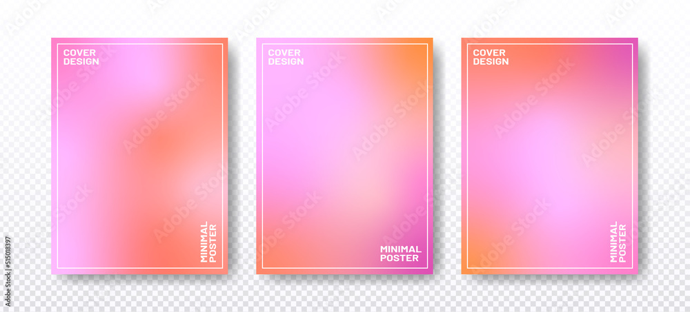 Soft color modern gradient covers template set
