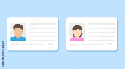 Blank id cards. Email icon. Vector illustration. stock image.  photo
