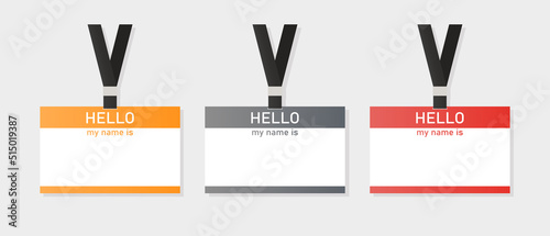 badges hello my name is. Vector illustration. stock image. 