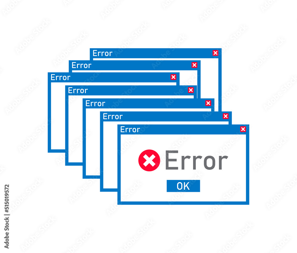 Many error messages. Computer interface. Alert message. Vector illustration. stock image. Many error messages. Computer interface. Alert message. Vector illustration. stock image.
