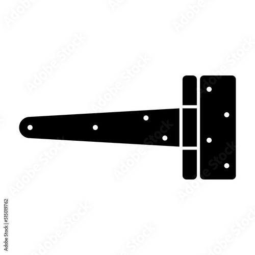 Door hinge icon. Black silhouette. Horizontal front side view. Vector simple flat graphic illustration. Isolated object on a white background. Isolate.