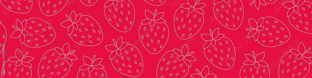 summer banner with outlines of strawberry fruits- vector illustration summer banner with outlines of strawberry fruits- vector illustration