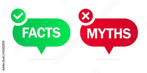 Messages facts myths. Vector illustration. stock image.