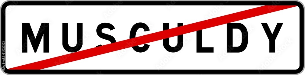 Panneau sortie ville agglomération Musculdy / Town exit sign Musculdy Panneau sortie ville agglomération Musculdy / Town exit sign Musculdy