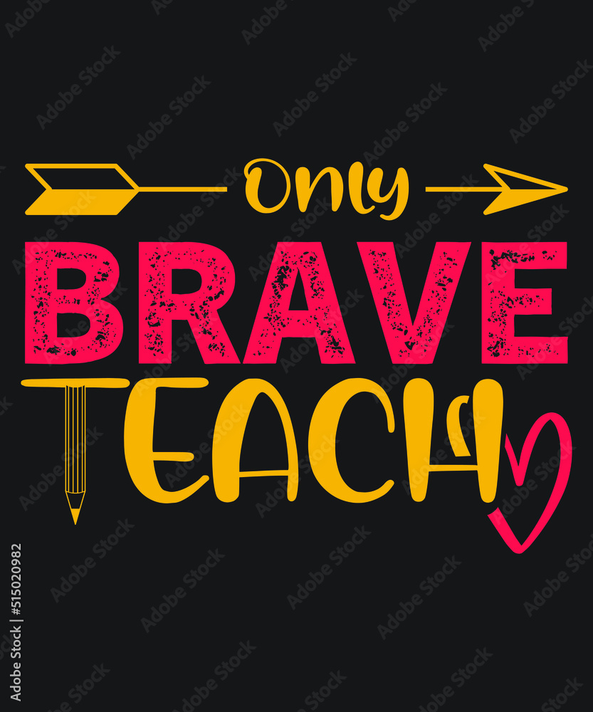 ONLY BRAVE TECH TYPOGRAPHY T-SHIRT DESIGN.