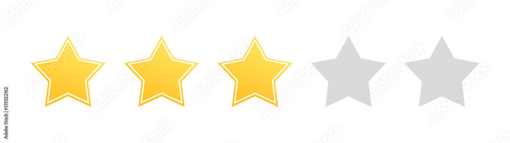 three yellow stars score. Vector illustration. stock image. three yellow stars score. Vector illustration. stock image.