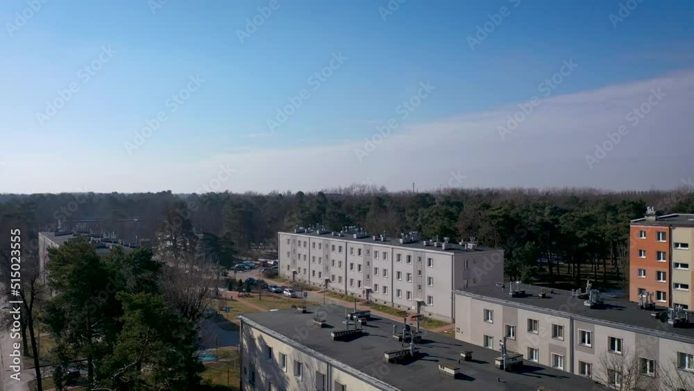 Drone video of residential buildings in Stalowa Wola, Poland, 4k Drone video of residential buildings in Stalowa Wola, Poland, 4k