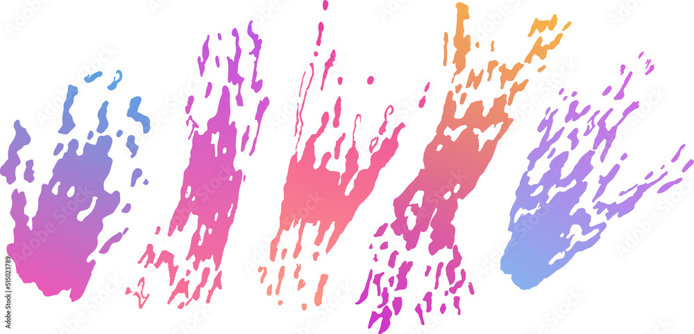 A set of gradient purple spots. Illustration, splash, blue, pink, orange, drop, ready to use, eps. For your design. For decoration, postcards, stickers