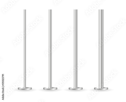 Metal posts in realistic style. Vector illustration. stock image.