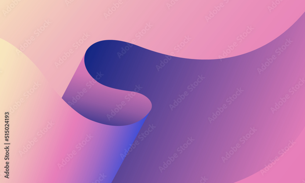 Curved corner paper vector design for poster and print background