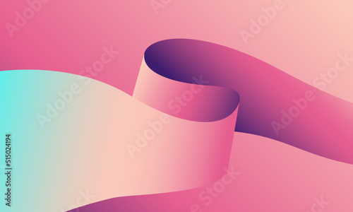 Curved corner paper vector design for poster and print background. Scroll page curls in 3d for wallpaper. Collection of abstract paper in pastel color gradient.