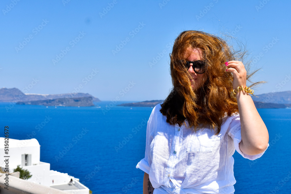 Fototapeta premium woman on island country