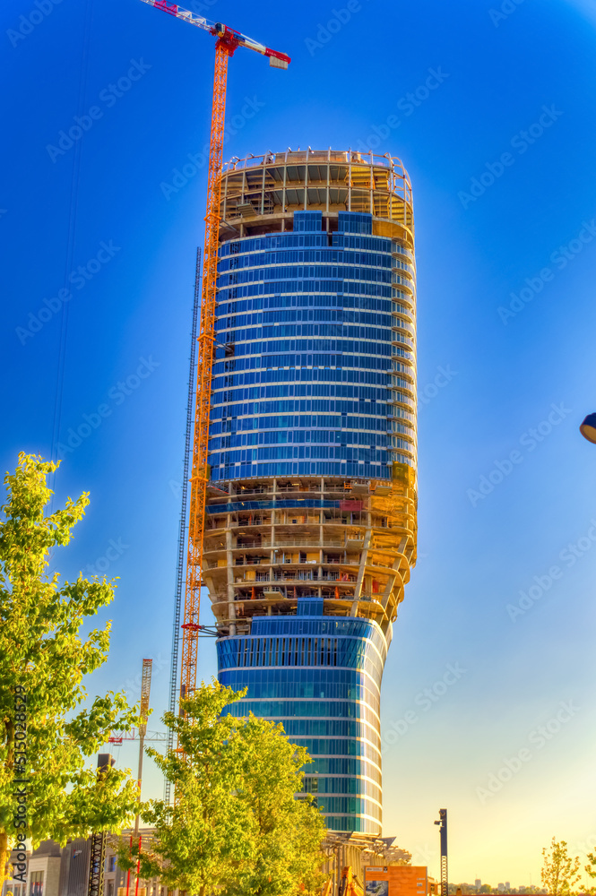 Obraz premium Belgrade tower under construction in Belgrade, Serbia.