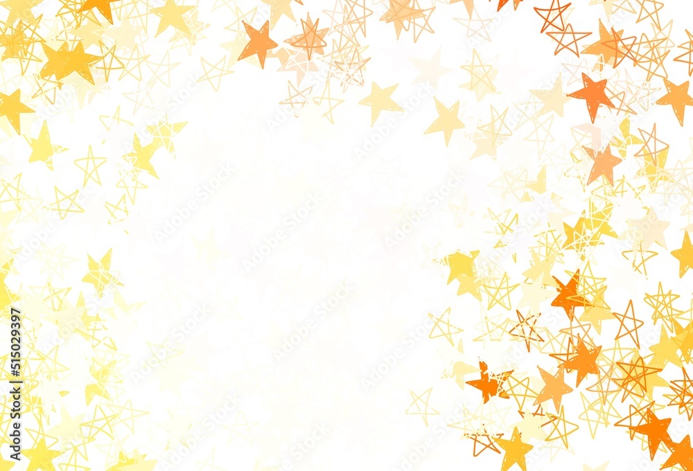 Light Orange vector template with sky stars. Light Orange vector template with sky stars.