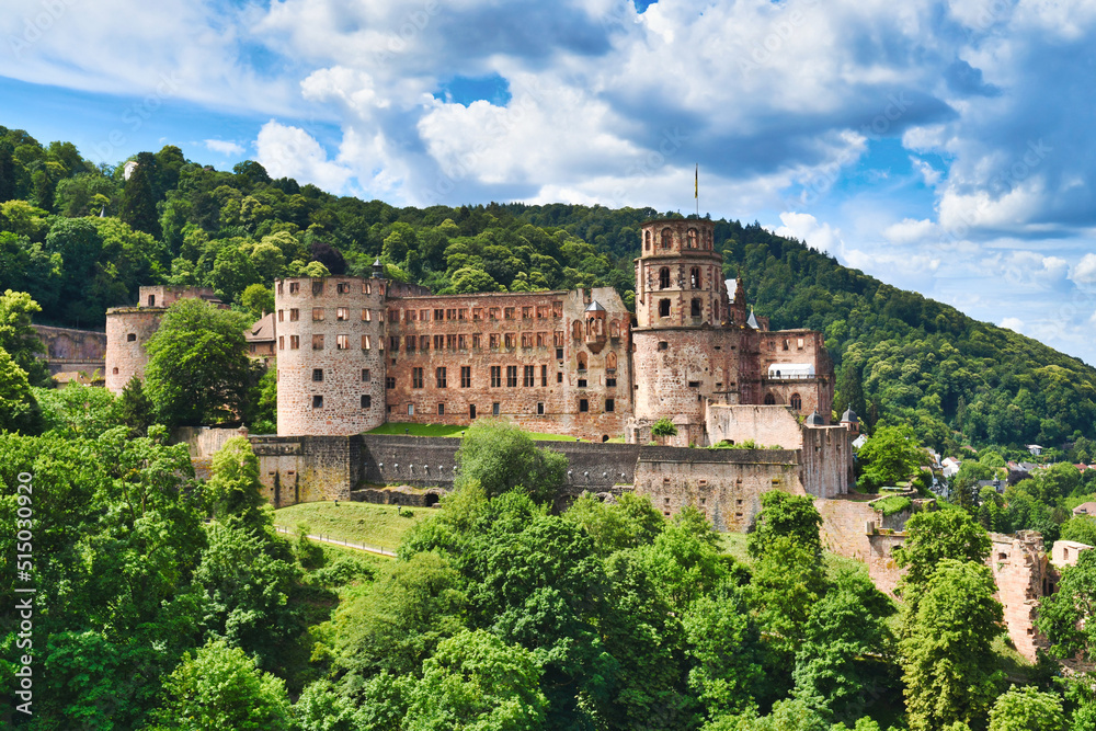 Old historic Heidelberg castle in Germany