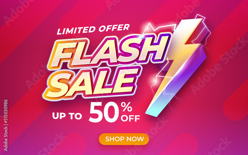 Flash sale banner template with editable text