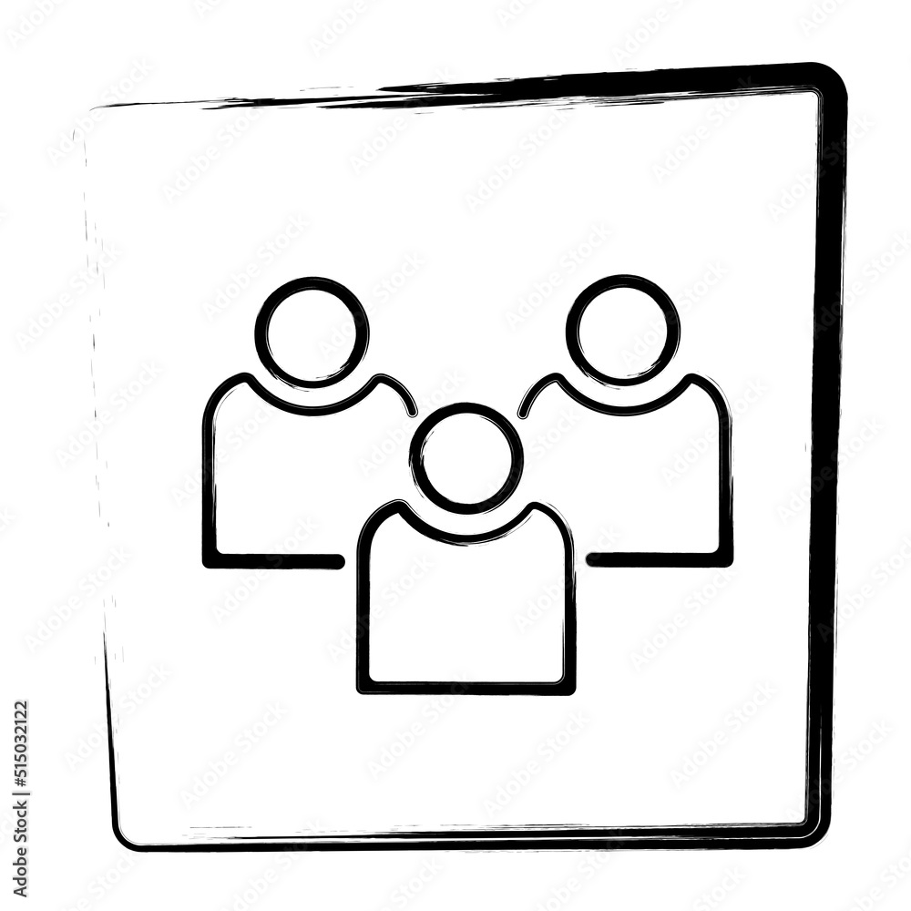 People icon, brush frame, vector illustration. People icon, brush frame, vector illustration.