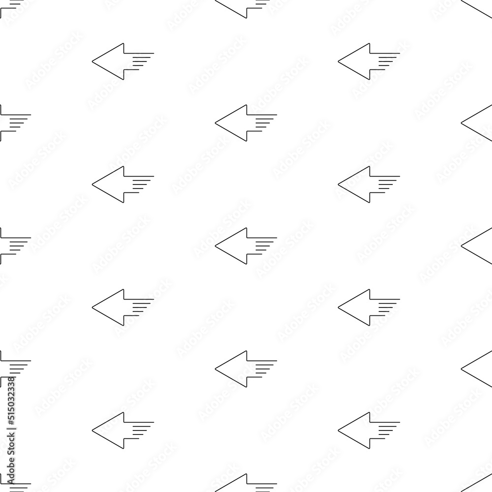 left arrow seamless pattern on white background. vector illustration. left arrow seamless pattern on white background. vector illustration.