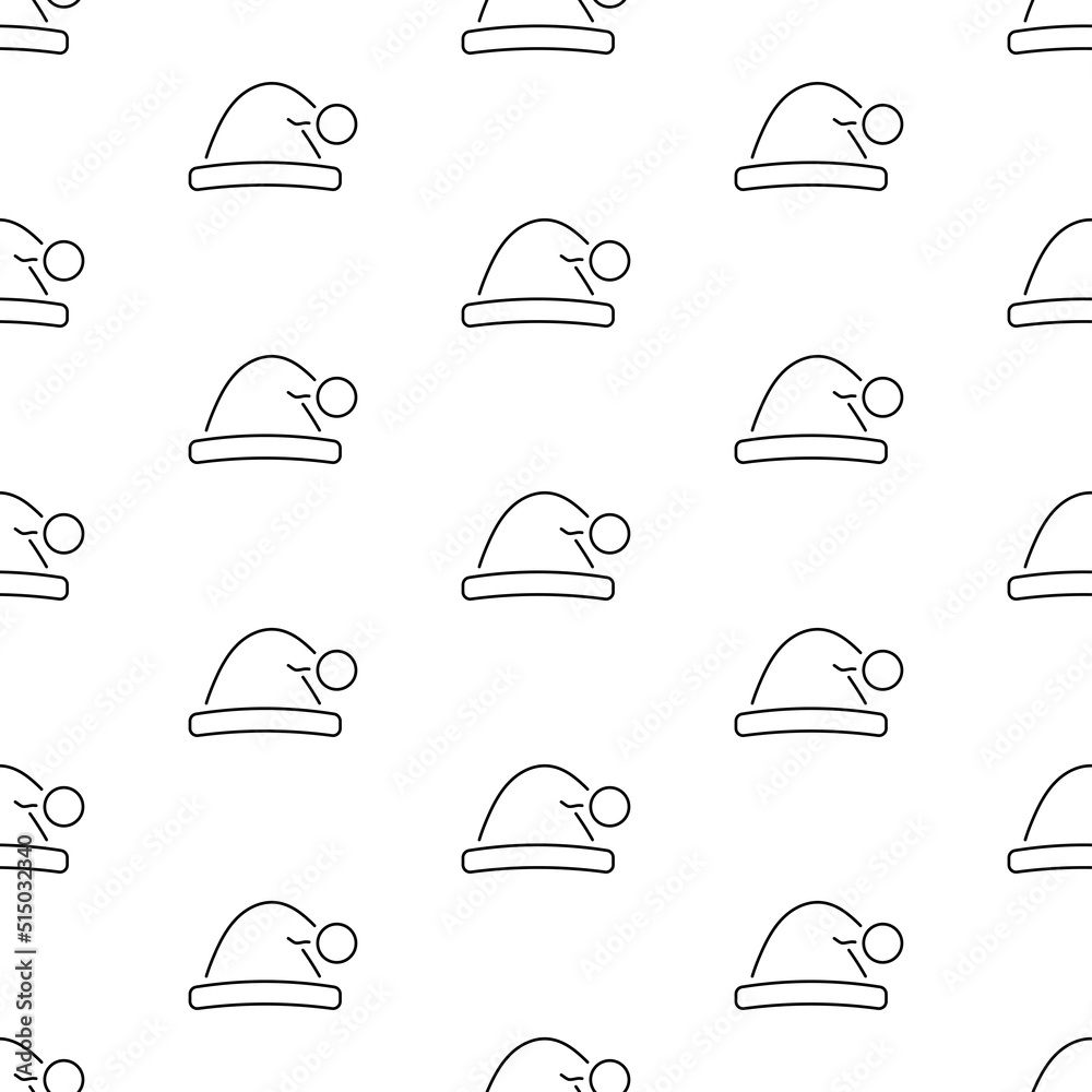 santa hat seamless pattern isolated on white background. santa hat seamless pattern isolated on white background.