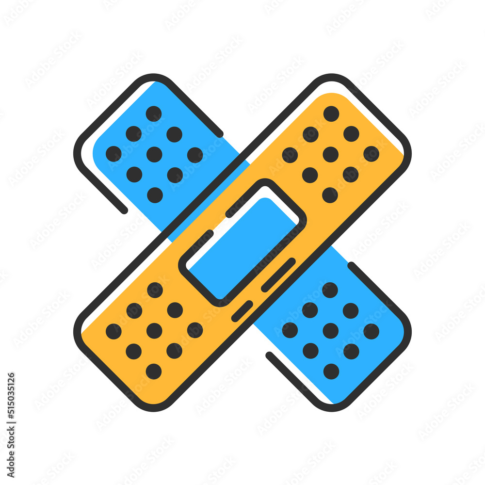Plaster line medical icon. Healh object in outline icon. Vector illustration concept Plaster line medical icon. Healh object in outline icon. Vector illustration concept