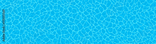 Blue swimming pool background. Long banner of water surface in pool. Vector illustration photo