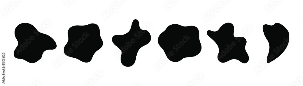 Set of abstract organic shapes. 6 abstract organic drops. Vector collection Set of abstract organic shapes. 6 abstract organic drops. Vector collection