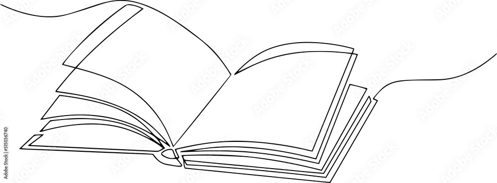 Open book or notebook. Minimalism. One line vector illustration. Open book or notebook. Minimalism. One line vector illustration.