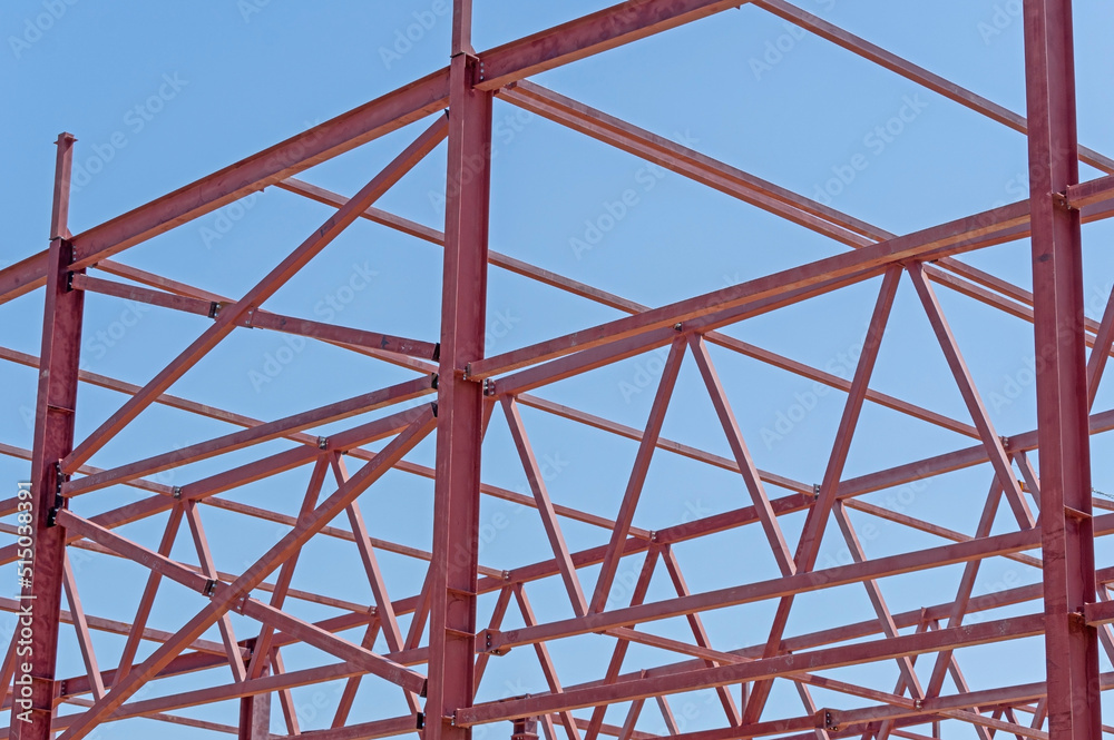 Steel Frames of A Building Under Construction Steel Frames of A Building Under Construction