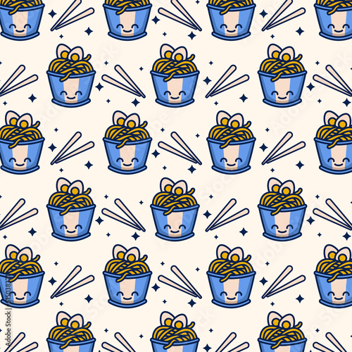 simple seamless ramen noodle pattern