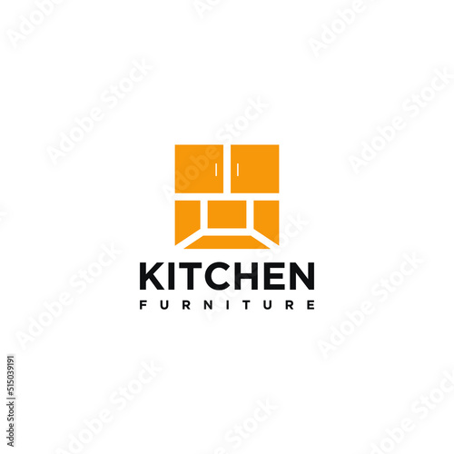 Kitchen set logo, Cooking set logo design vector