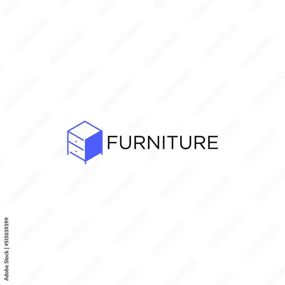 Furniture logo with table vector design Furniture logo with table vector design