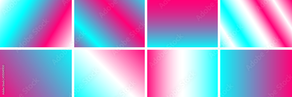 Fototapeta premium Set of colorful modern social network style backgrounds. Digital background. Stream cover. Social media concept. Vector illustration